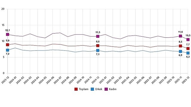 İşgücü İstatistikleri, Aralık 2025