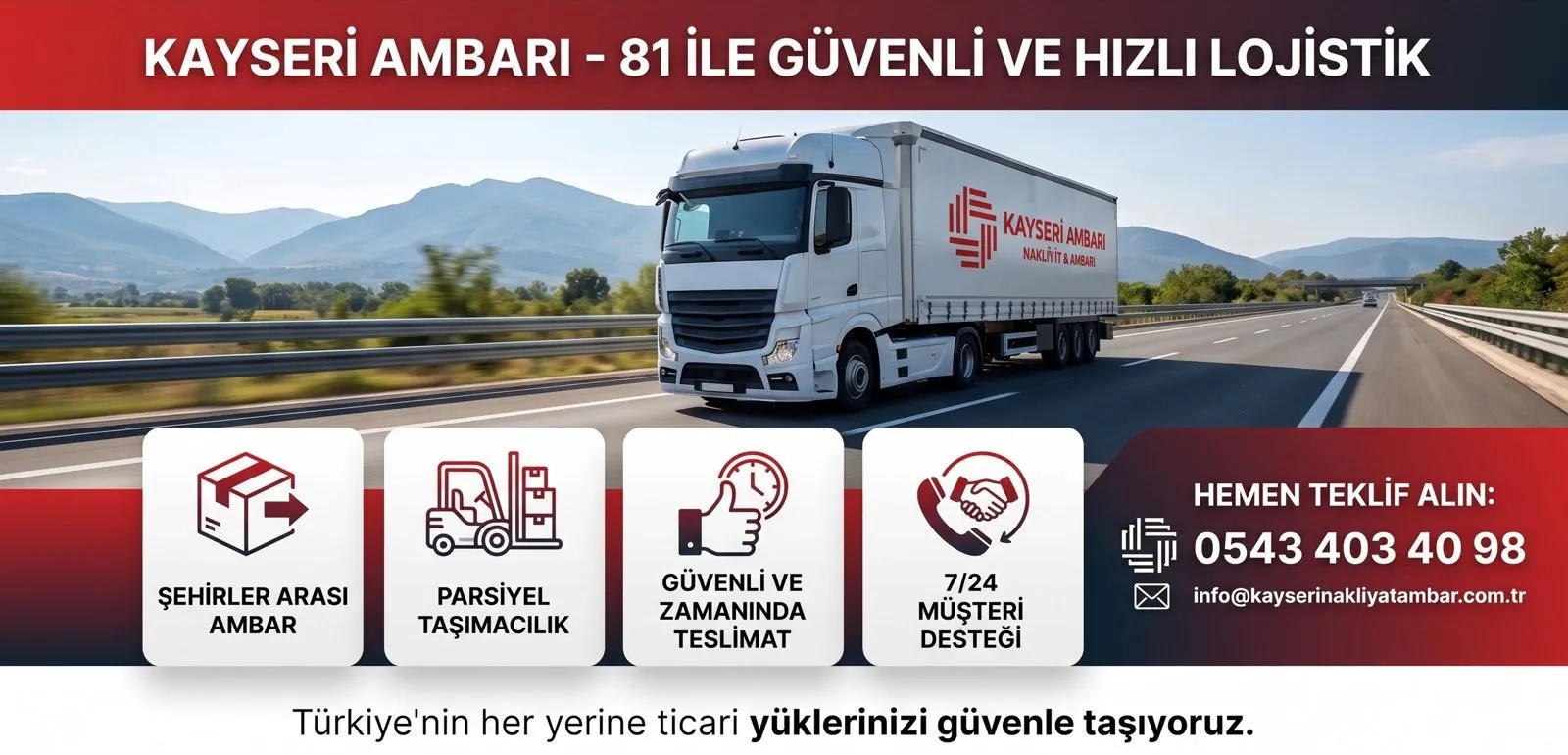 Kayseri Ambar ve Nakliyat Rehberi İç Anadolu’dan 81 İle Güvenli Taşımacılık