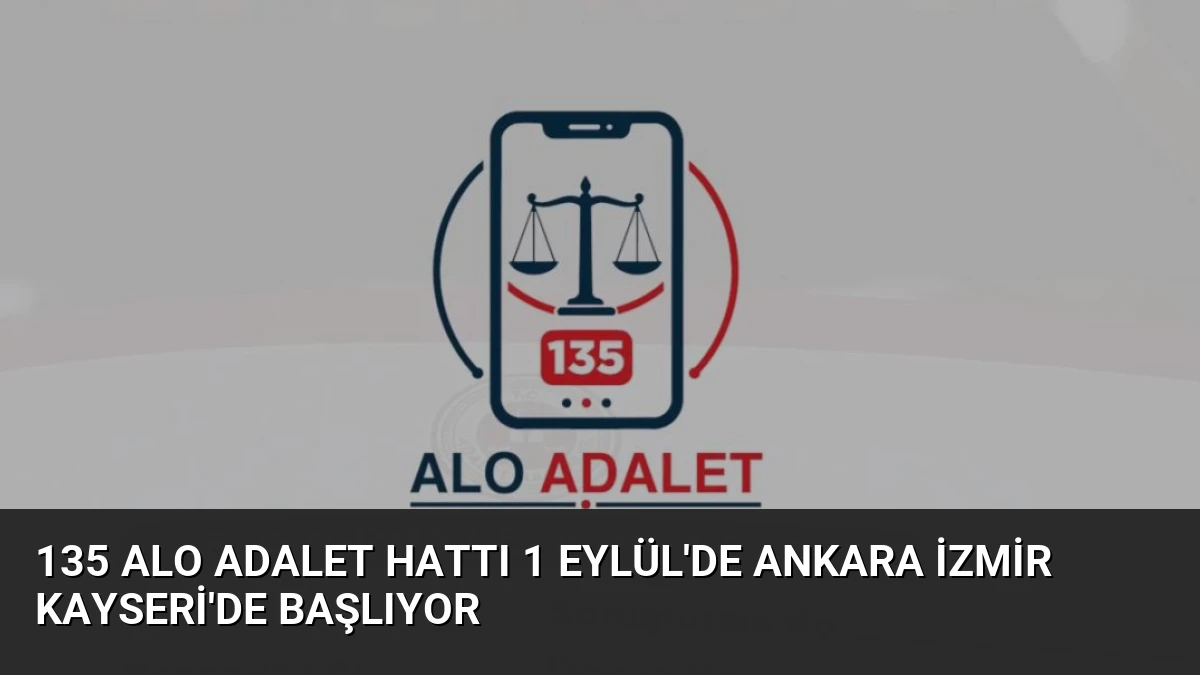 135 Alo Adalet Hattı 1 Eylül’de Ankara İzmir Kayseri’de Başlıyor