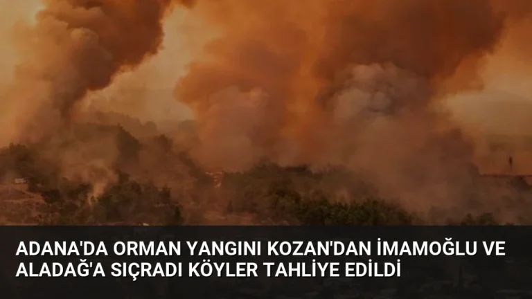 Adana’da Orman Yangını Kozan’dan İmamoğlu ve Aladağ’a Sıçradı Köyler Tahliye Edildi