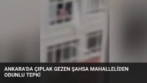 Ankara’da Çıplak Gezen Şahsa Mahalleliden Odunlu Tepki