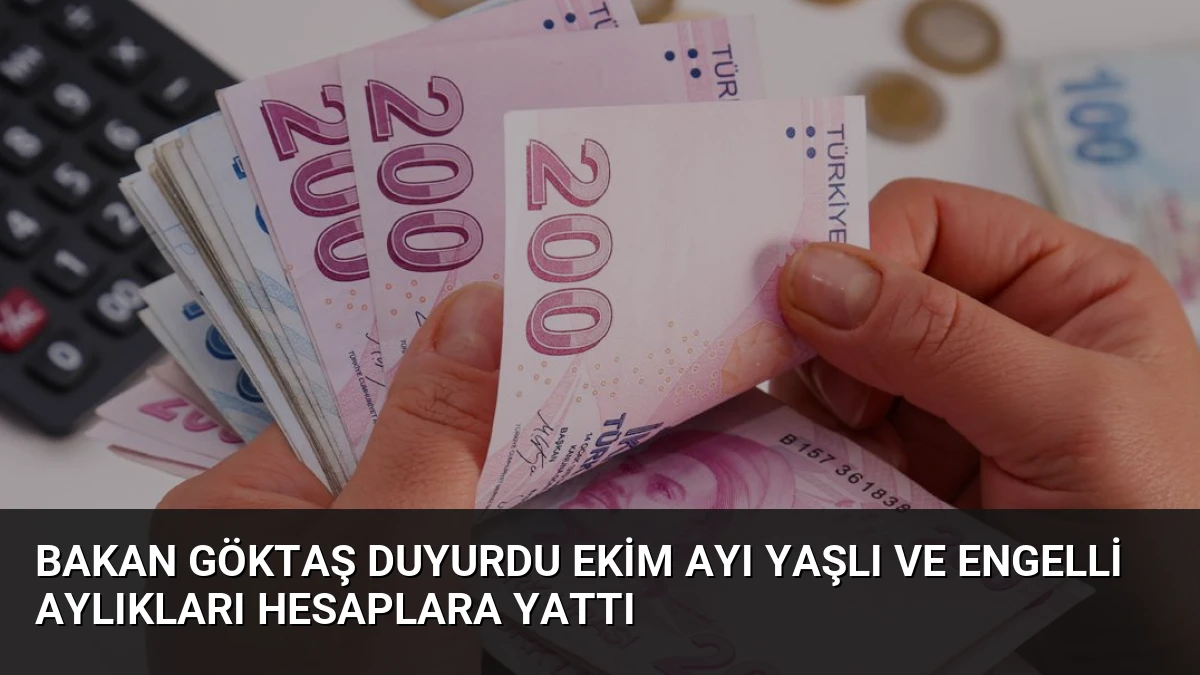 Bakan Göktaş Duyurdu Ekim Ayı Yaşlı ve Engelli Aylıkları Hesaplara Yattı