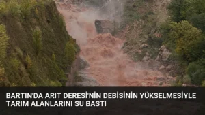 Bartın’da Arıt Deresi’nin debisinin yükselmesiyle tarım alanlarını su bastı