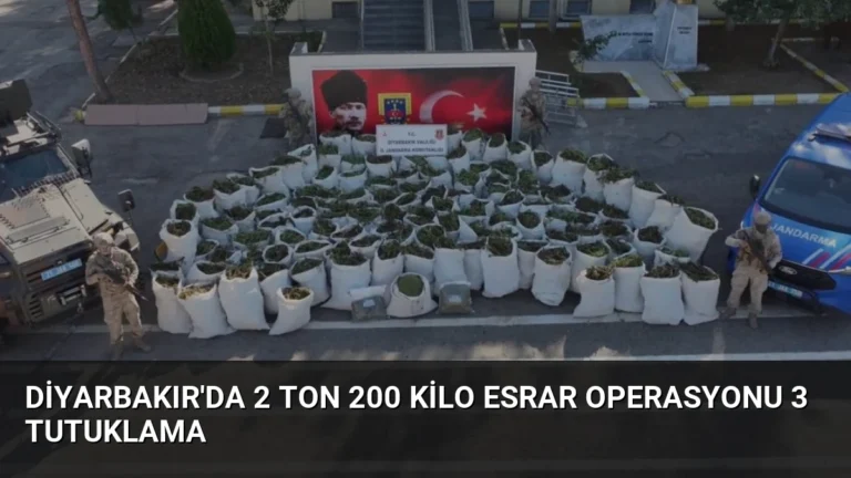 Diyarbakır’da 2 Ton 200 Kilo Esrar Operasyonu 3 Tutuklama