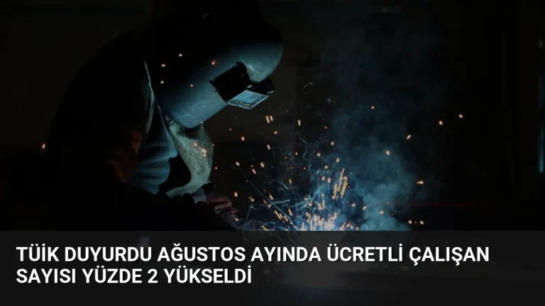 TÜİK Duyurdu Ağustos Ayında Ücretli Çalışan Sayısı Yüzde 2 Yükseldi